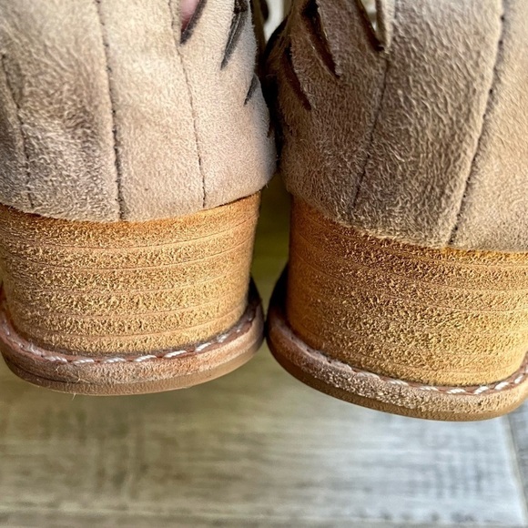 Jeffrey Campbell Wedge Sandals “Espejo” Taupe Suede Rodillo Lace-Up Low Size 8 - Picture 10 of 16